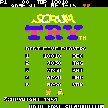 Cassette: Scrum Try (set 1)-MAME 2003